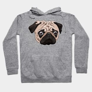 Cute pug portrait Hoodie